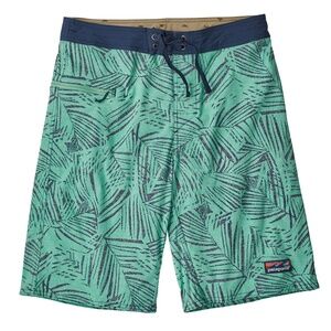 Patagonia Mens Stretch Wavefarer Boardshorts 21" Rain Fern Speckle Green Size 30